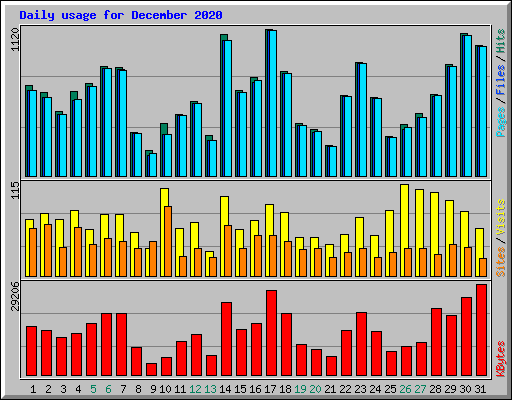 Daily usage for December 2020