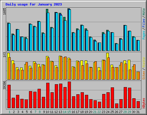 Daily usage for January 2023