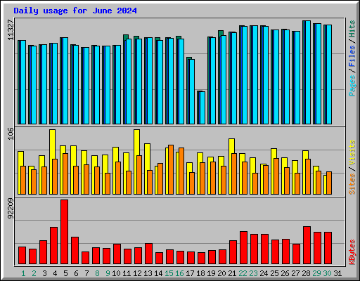 Daily usage for June 2024