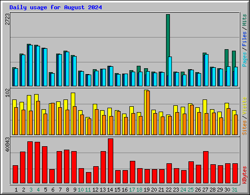 Daily usage for August 2024