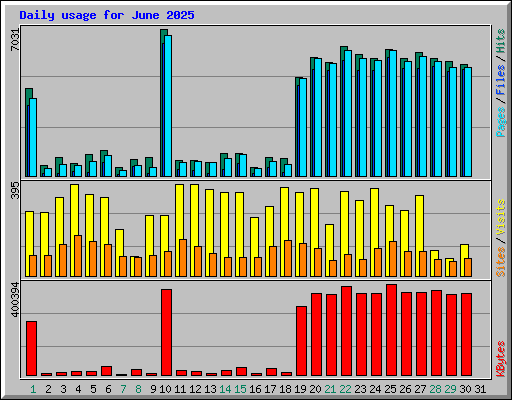 Daily usage for June 2025