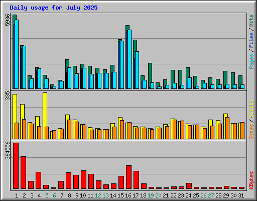 Daily usage for July 2025