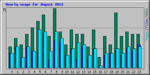 Hourly usage for August 2013