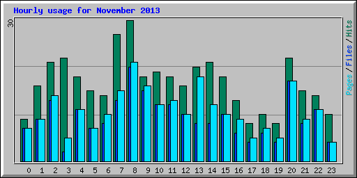 Hourly usage for November 2013