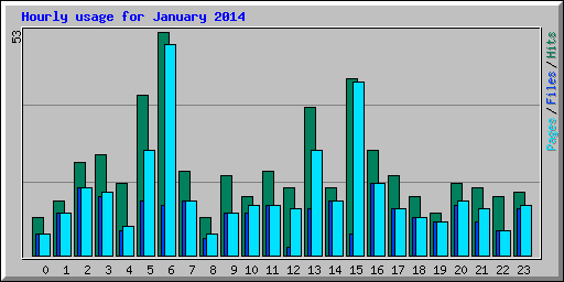 Hourly usage for January 2014
