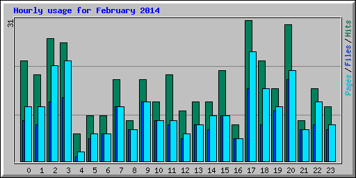 Hourly usage for February 2014