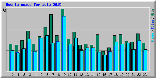 Hourly usage for July 2015