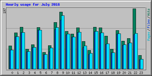 Hourly usage for July 2016