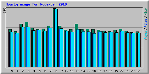 Hourly usage for November 2016