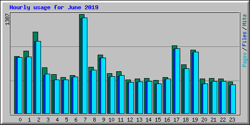 Hourly usage for June 2019
