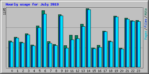 Hourly usage for July 2019