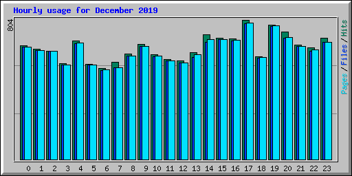 Hourly usage for December 2019