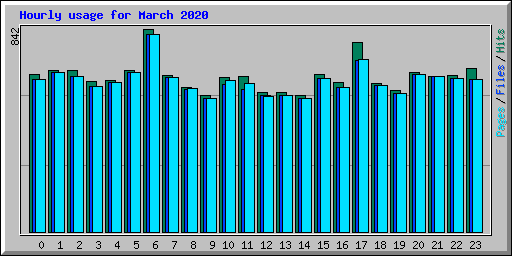 Hourly usage for March 2020