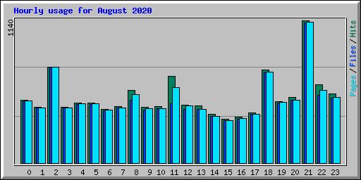 Hourly usage for August 2020