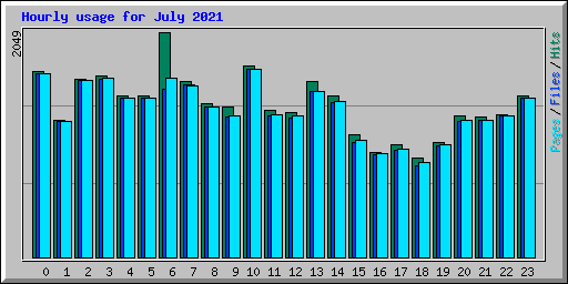 Hourly usage for July 2021