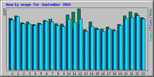 Hourly usage for September 2021