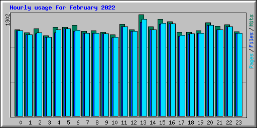 Hourly usage for February 2022
