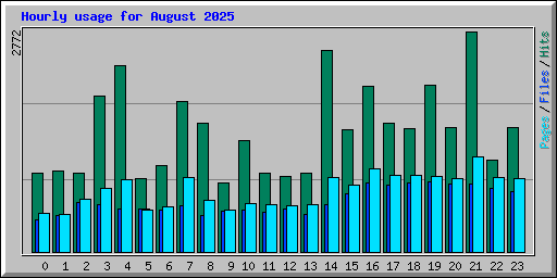 Hourly usage for August 2025