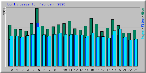 Hourly usage for February 2026